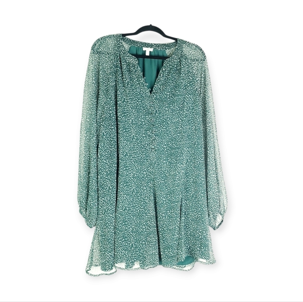 Joie Artic Animal spot balloon sleeve dress green / white size XXL - Picture 3 of 9